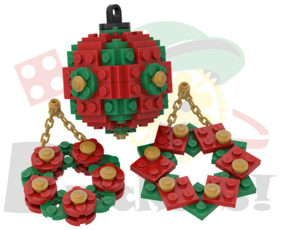 LEGO® パーツ  ジョイフルセット／クリスマスオーナメントセット(赤ｘ緑) l-bros059a