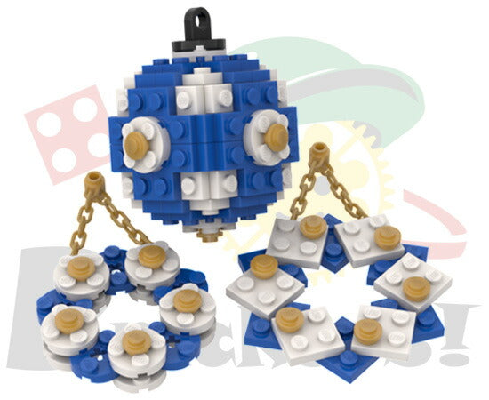 LEGO® パーツ  ジョイフルセット／クリスマスオーナメントセット(青ｘ白) l-bros059c