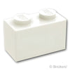 ブロック 1 x 2 - 1面スタッド：[White / ホワイト]