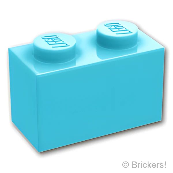 LEGO® パーツ 6348142 ブロック 1 x 2 - 1面スタッド：[Md,Azure / ミディアムアズール] 11211-156 