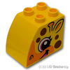 デュプロ ブロック 2 x 3 x 2 カーブトップ キリンの顔 パターン：[Yellow / イエロー]