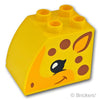 デュプロ ブロック 2 x 3 x 2 カーブトップ キリンの顔パターン：[Yellow / イエロー]