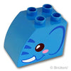 デュプロ ブロック 2 x 3 x 2 カーブトップ ゾウの顔パターン：[Dark Azure / ダークアズール]