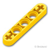 テクニック リフトアーム 薄型 1 x 5 - 軸穴：[Yellow / イエロー]