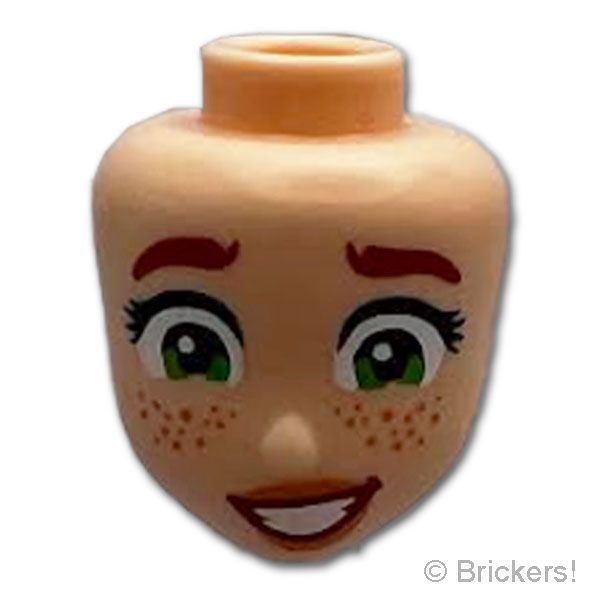 LEGO® パーツ 6581626 ミニドール ヘッド - そばかすと笑顔：[Light Nougat / ライトヌガー] 115467-283 