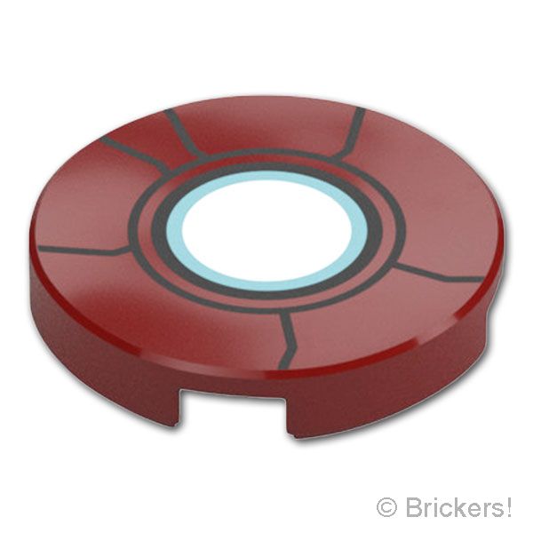 LEGO® パーツ 6598404 タイル ラウンド 2 x 2 - アイアンマン リパルサー・レイ：[Dark Red / ダークレッド] 14769pb814-154 