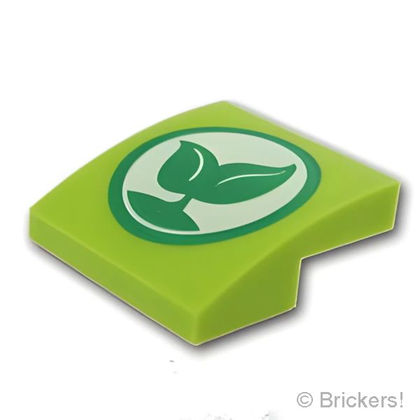 LEGO® パーツ 6419160 カーブスロープ 2 x 2 x 2/3 - 緑の葉：[Lime / ライム] 15068pb453-119 の商品ページ｜レゴ®パーツ バラ売りのブリッカーズ