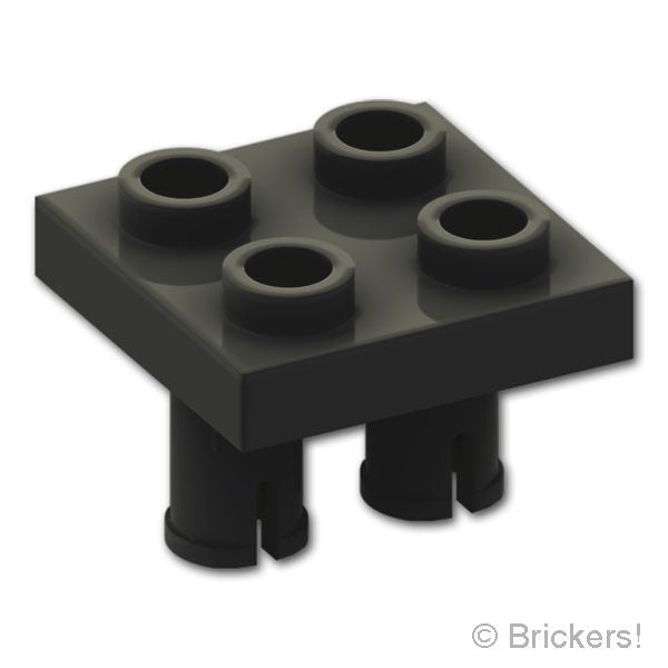 LEGO® パーツ 6593821 プレート 2 x 2 - 2ボトムピン：[Black / ブラック] 15092-026 