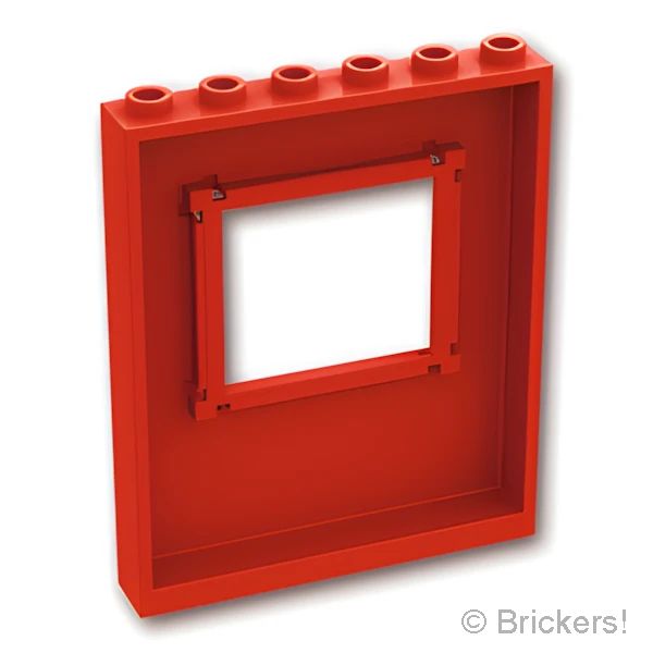 LEGO® パーツ 6396800 パネル 1 x 6 x 6 - 窓付き：[Red / レッド] 15627-021 