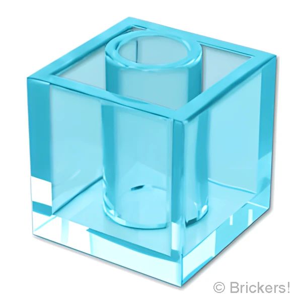LEGO® パーツ 6351673/6507906 ミニフィグ プレーンヘッド - キューブ：[Tr,Lt Blue / トランスライトブルー] 19729-042 