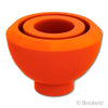 ブロック ラウンド 1 1/2 x 1 1/2 x 2/3 - ドームトップ：[Reddish Orange / レディッシュオレンジ ]