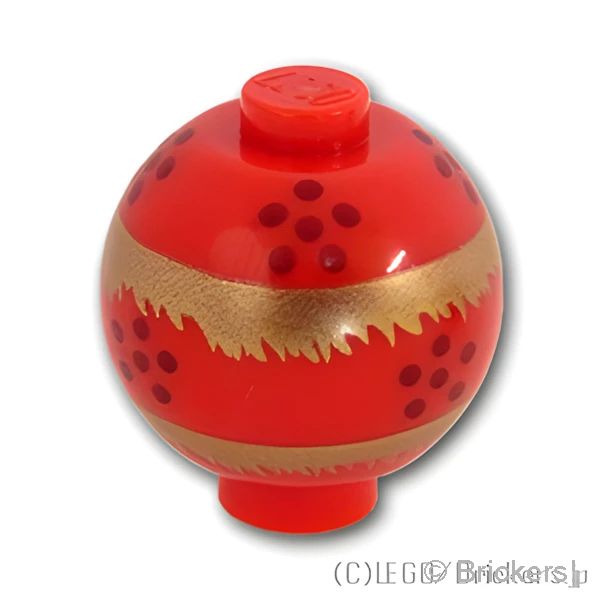 LEGO® パーツ 6258826 ブロック 2 x 2 - 金のフリンジパターン：[Red / レッド] 20953pb03-021