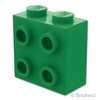 ブロック 1 x 2 x 1 2/3 - 1面スタッド：[Green / グリーン]