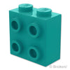 ブロック 1 x 2 x 1 2/3 - 1面スタッド：[Dark Turquoise / ダークターコイズ]