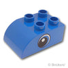 デュプロ ブロック 2 x 3 カーブトップ - アイパターン（両側）：[Blue / ブルー]