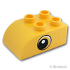 デュプロ ブロック 2 x 3 カーブトップ - アイパターン（両側）：[Yellow / イエロー]