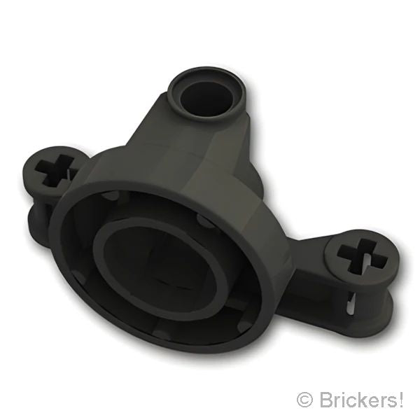 LEGO® パーツ 6145859 テクニック ステアリング ホイールハブホルダー 2ピンホール / 2軸穴：[Black / ブラック] 23801-026 