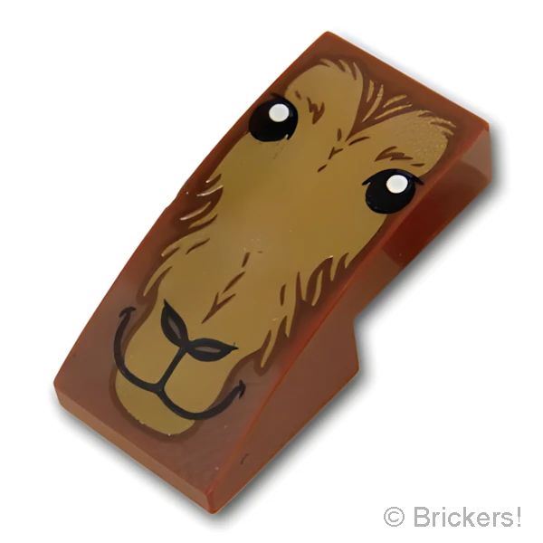 LEGO® パーツ 6379714 逆 カーブ スロープ - 2 x 1 x 2/3 - マイティ・ソーのヤギ：[Reddish Brown / ブラウン] 24201pb002-192