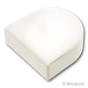 タイル ラウンド 1 x 1 - 半円：[White / ホワイト]