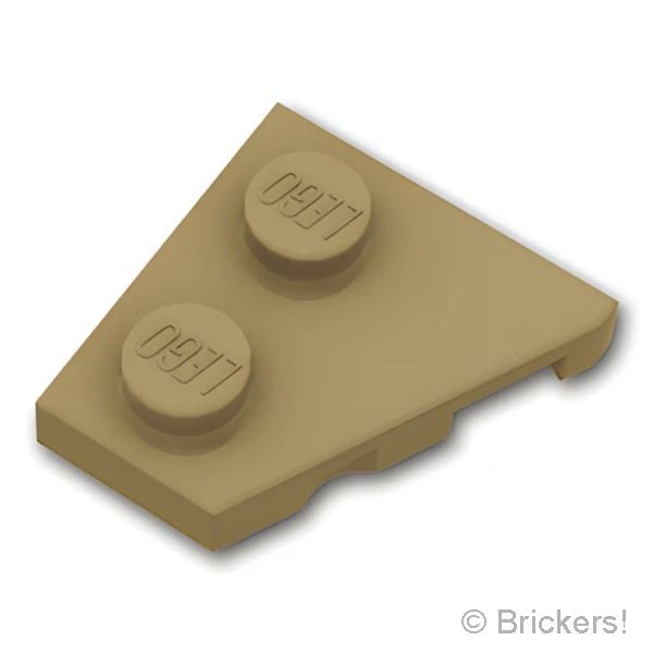 LEGO® パーツ 6385277 ウェッジプレート 2 x 2 - 左：[Dark Tan / ダークタン] 24299-138 の商品ページ｜レゴ®パーツ バラ売りのブリッカーズ