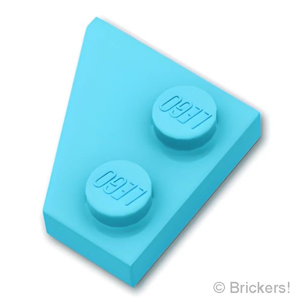 LEGO® パーツ 6296840 ウェッジプレート 2 x 2 - 右：[Md,Azure / ミディアムアズール] 24307-156 の商品ページ｜レゴ®パーツ バラ売りのブリッカーズ