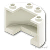 シリンダー ハーフ 2 x 4 x 2 - カットアウト：[White / ホワイト]