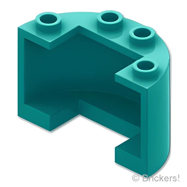 LEGO® パーツ 6375928 シリンダー ハーフ 2 x 4 x 2 - カットアウト：[Dark Turquoise / ダークターコイズ] 24593-107 