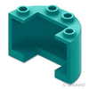 シリンダー ハーフ 2 x 4 x 2 - カットアウト：[Dark Turquoise / ダークターコイズ]