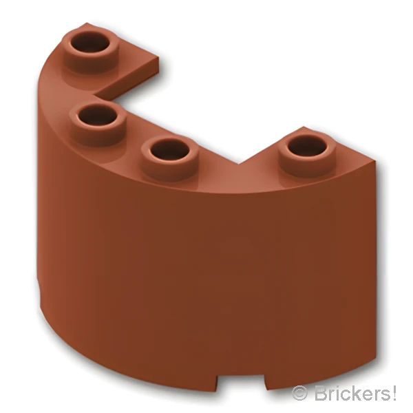 LEGO® パーツ 6430292 シリンダー ハーフ 2 x 4 x 2 - カットアウト：[Reddish Brown / ブラウン] 24593-192 
