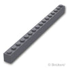 ブロック 1 x 16：[Dark Bluish Gray / ダークグレー]