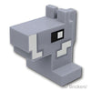 ピクセルの馬の頭 - マインクラフト：[Light Bluish Gray / グレー]