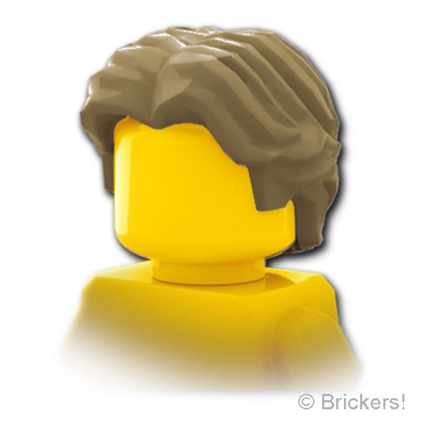 LEGO® パーツ 6236068/6424854 ミニフィグ ヘア - ショートウェービーセンター分け：[Dark Tan / ダークタン] 26139-138 