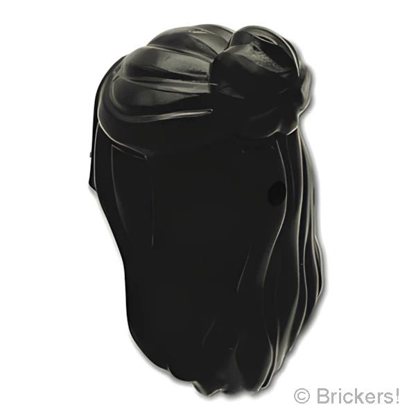 LEGO® パーツ 6409763 ミニドール ヘア - センター分け前髪の長い髪：[Black / ブラック] 2633-026 