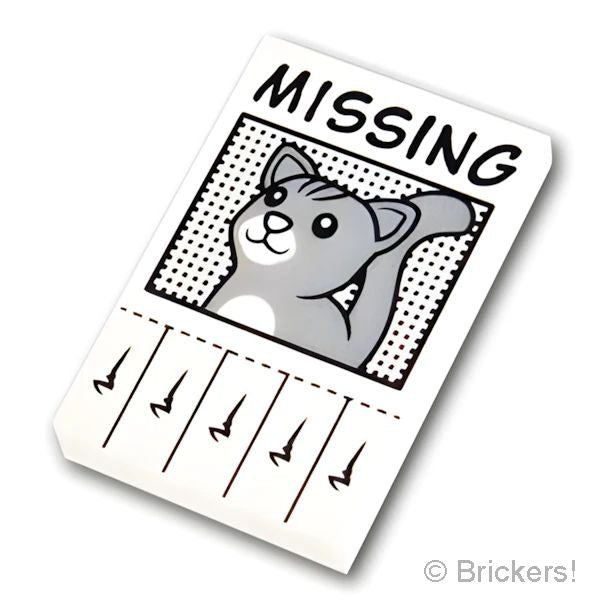 LEGO® パーツ 6399221 タイル 2 x 3 - 迷いネコのポスター：[White / ホワイト] 26603pb216-001 の商品ページ｜レゴ®パーツ バラ売りのブリッカーズ