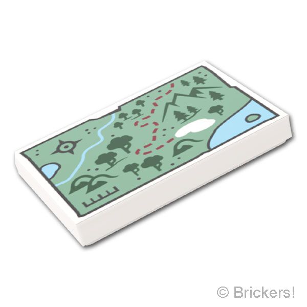 LEGO® パーツ 6520699 タイル 2 x 3 - 宝の地図：[White / ホワイト] 26603pb498-001 