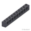 テクニック ブロック 1 x 10 - 9ホール：[Dark Bluish Gray / ダークグレー]