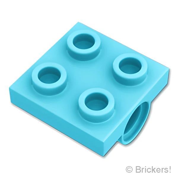 LEGO® パーツ 6138487 プレート 2 x 2 - ダブル ピンホール：[Md,Azure / ミディアムアズール] 2817-156 