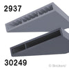 スロープ 55° 6 x 1 x 5 - ボトムスタッドホルダー：[Dark Bluish Gray / ダークグレー]