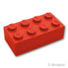 ブロック 2 x 4：[Red / レッド]