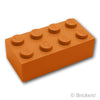 ブロック 2 x 4：[Dark Orange / ダークオレンジ]