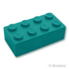 ブロック 2 x 4：[Dark Turquoise / ダークターコイズ]