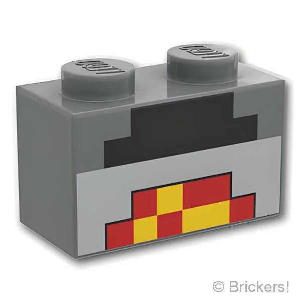 LEGO® パーツ 6216862 ブロック 1 x 2 - ピクセル 点灯フォージ マインクラフト：[Dark Bluish Gray / ダークグレー] 3004pb162-199 の商品ページ｜レゴ®パーツ バラ売りのブリッカーズ