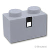 ブロック 1 x 2 - ピクセルの目 マインクラフト：[Light Bluish Gray / グレー]