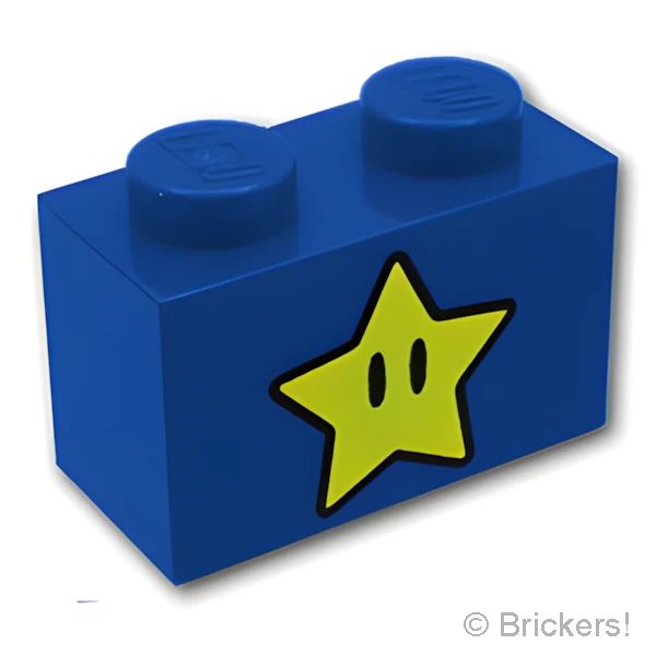 LEGO® パーツ 6334673 ブロック 1 x 2 - 黄色の星パターン：[Blue / ブルー] 3004pb216-023 の商品ページ｜レゴ®パーツ バラ売りのブリッカーズ