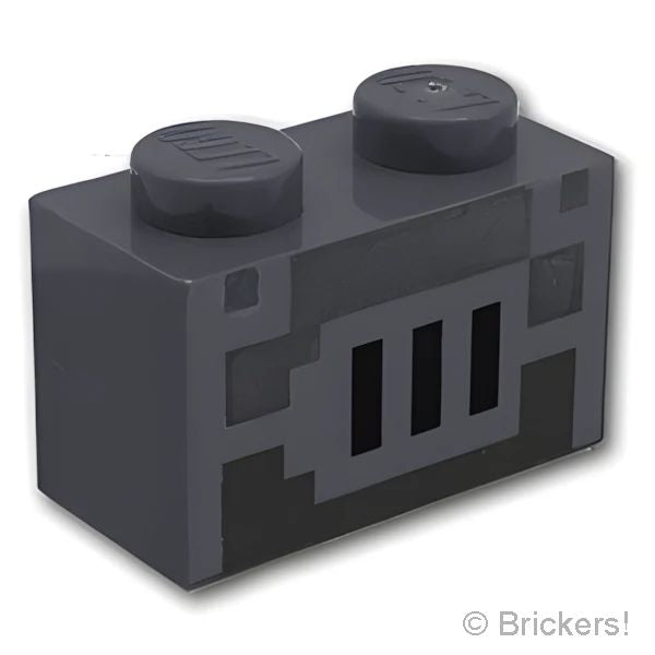 LEGO® パーツ 6326164 ブロック 1 x 2 - ピクセル化溶鉱炉：[Dark Bluish Gray / ダークグレー] 3004pb280-199 の商品ページ｜レゴ®パーツ バラ売りのブリッカーズ