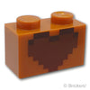 ブロック 1 x 2 - ピクセルのハート マインクラフト：[Dark Orange / ダークオレンジ]