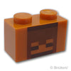 ブロック 1 x 2 - ピクセルのスカル マインクラフト：[Dark Orange / ダークオレンジ]