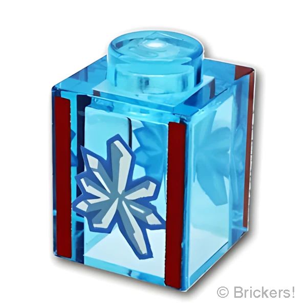 LEGO® パーツ 6394769 ブロック 1 x 1 - 白いクリスタルパターン：[Tr,Lt Blue / トランスライトブルー] 3005pb054-042 の商品ページ｜レゴ®パーツ バラ売りのブリッカーズ