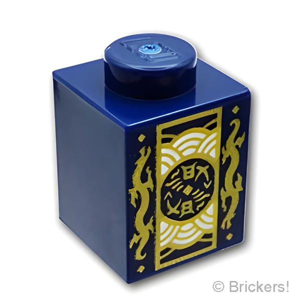 LEGO® パーツ 6434503/6467266 ブロック 1ｘ1 - ゴールドドラゴンにエンブレム：[Dark Blue / ダークブルー] 3005pb058-140 の商品ページ｜レゴ®パーツ バラ売りのブリッカーズ