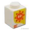 ブロック 1 x 1 - オレンジの太陽に50番：[White / ホワイト]